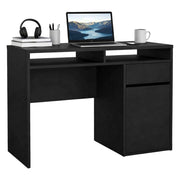 Scrivania Abbadu, Scrittoio multiuso, Tavolo per ufficio porta PC, Piano di lavoro, 110x48 h77 cm, Nero