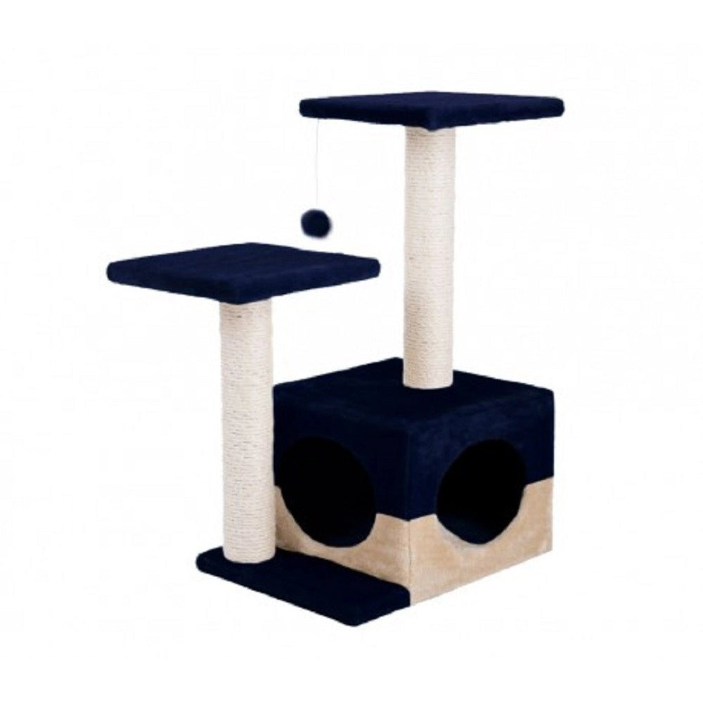 Trade Shop - Cuccia Con Tiragraffi Per Gatto Gatti Con Colonne In Sisal E Due Ripiani -