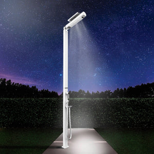 Doccia da Giardino Miscelatore e Doccetta Mobile con LED Arkema Quick Ottanio Lucido Metallizzato