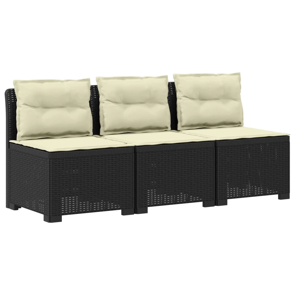 Divano da giardino 3 posti con cuscini in look rattan PP 8011976