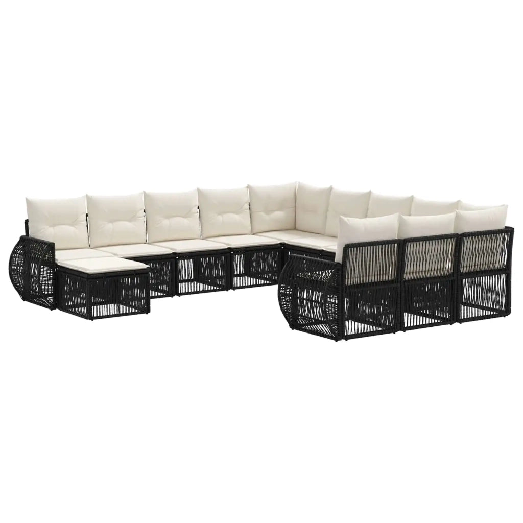 Set Divano da Giardino 12 pcs Nero polyrattan 3435622