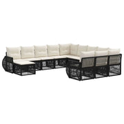 Set Divano da Giardino 12 pcs Nero polyrattan 3435622