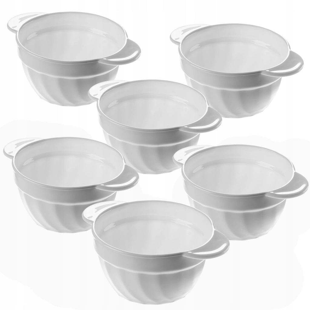 Set di 6 ciotole da zuppa KADAX da 650 ml, bianche.