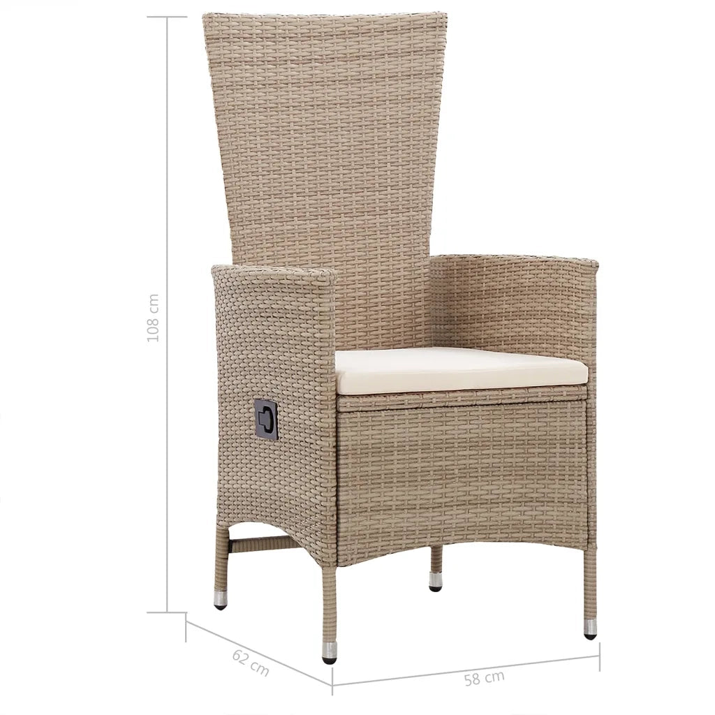 Set Mobili da Pranzo per Giardino 5 pz Beige  cod mxl 46021