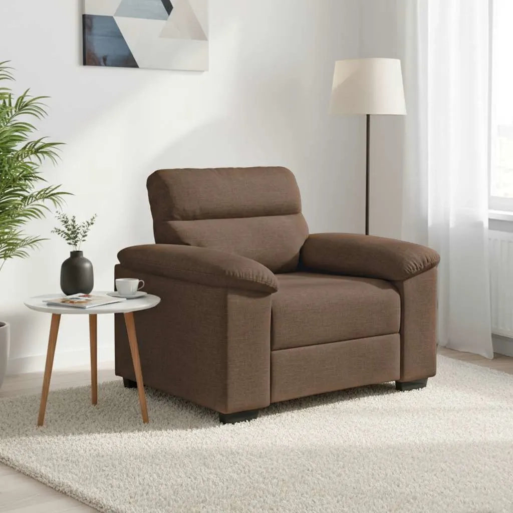 Poltrona-Divano Sedia-Poltroncina Marrone 100x81x84 cm in Tessuto