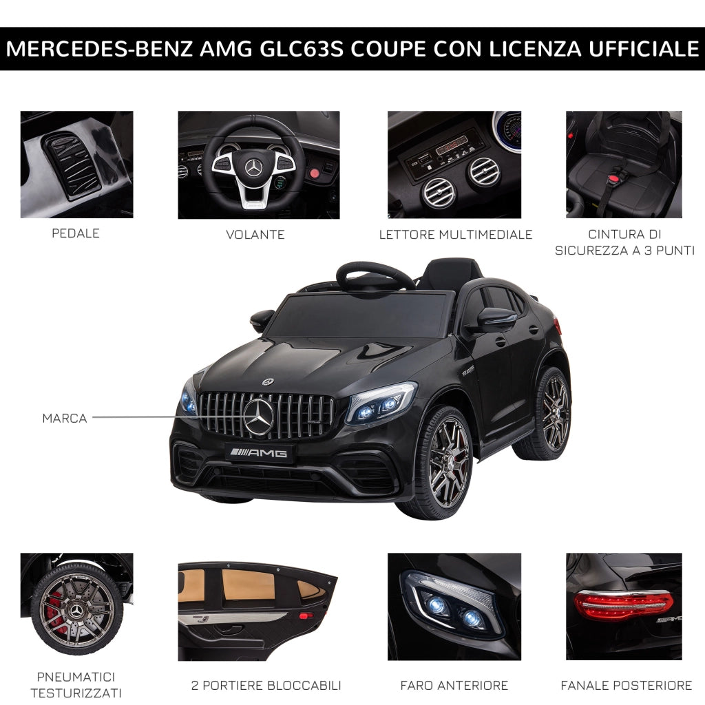 Automobile Bambini 3-5 Anni Mercedes ¨C zephmum ¨C Nero con Telecomando e Cintura di Sicurezza