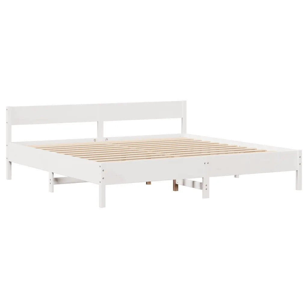 Giroletto senza Materasso Bianco 200x200 cm Legno Massello Pino 3306916