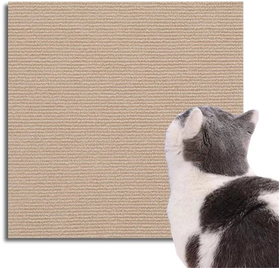 Krabbamatta per gatto autoadesiva, pannelli di protezione per gatto, schermo per gatto autoadesivo, protezione per gatto contro il divano (40 x 100 cm, khaki)