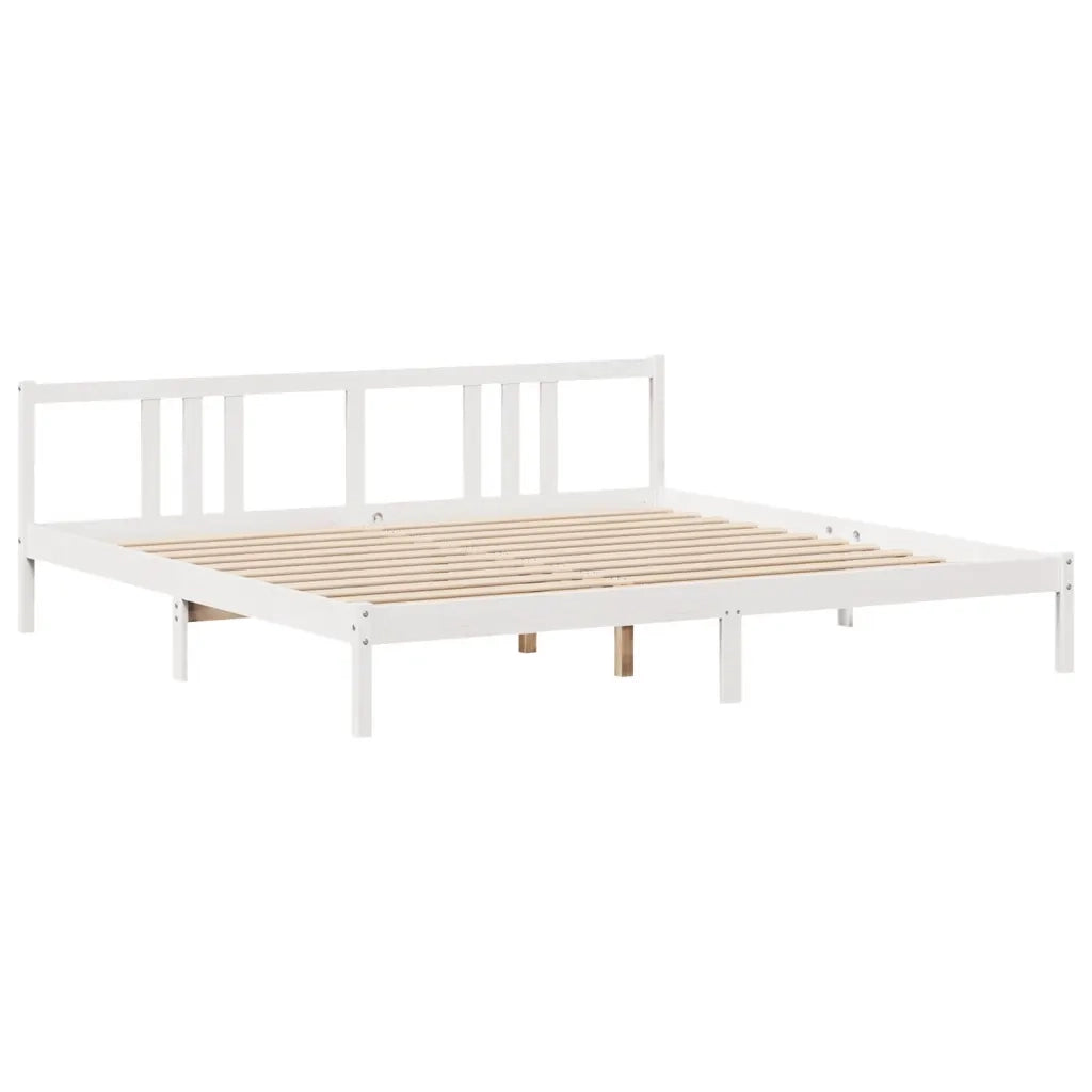 Giroletto con Testiera senza Materasso Bianco 200x200 cm