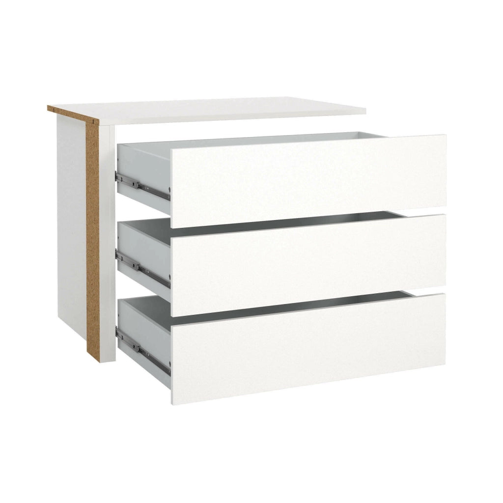Cassettiera Boulogne, Settimino multiuso, Comò camera da letto, Mobile con cassetti, 87x55 h70 cm, Bianco