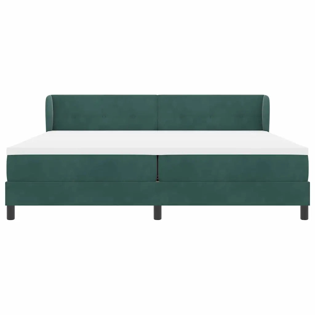Letto a molle con testiera Verde scuro 200 x 200 cm Velluto 3340409