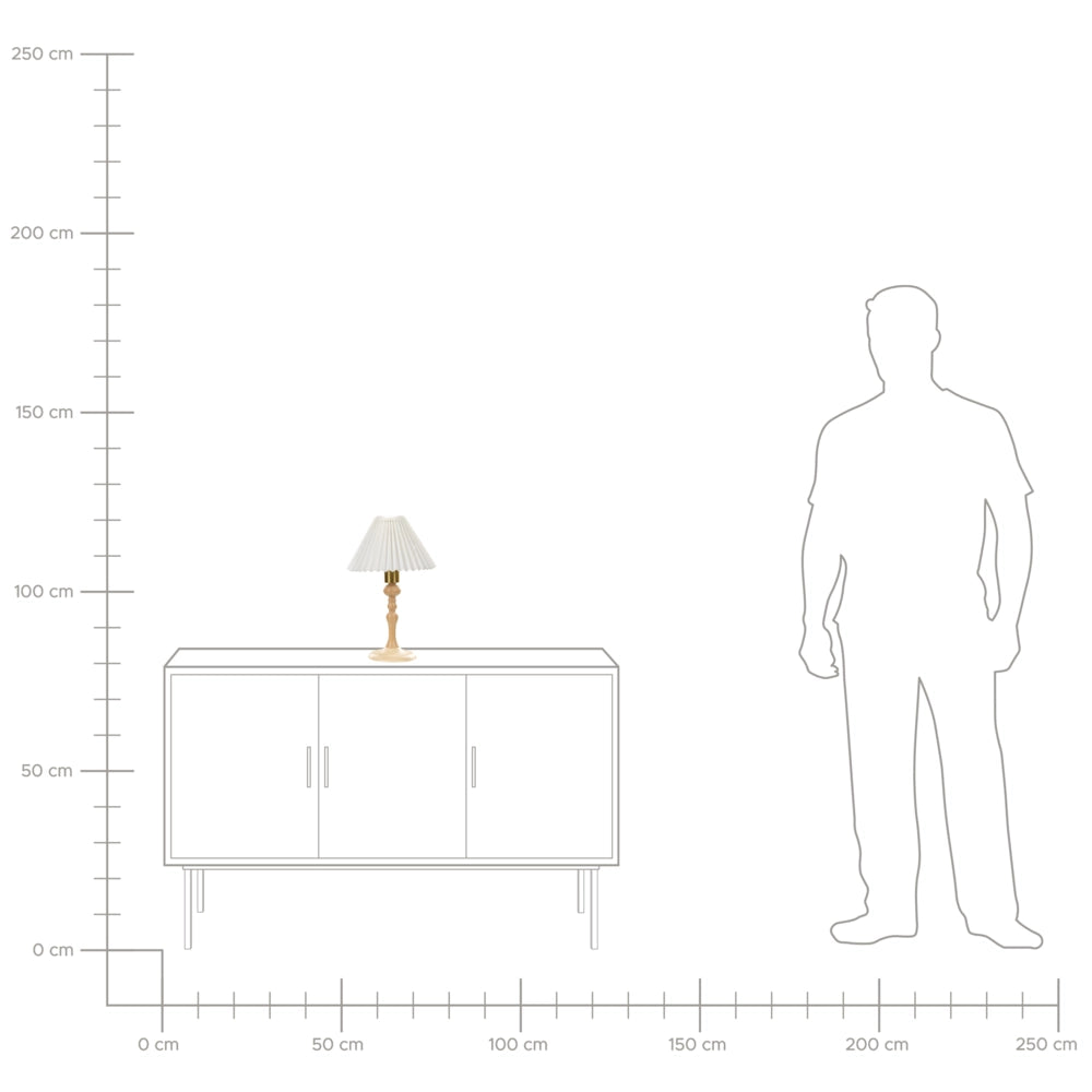 Lampada da tavolo elegante in legno chiaro 39 cm stile retrò elegante glamour