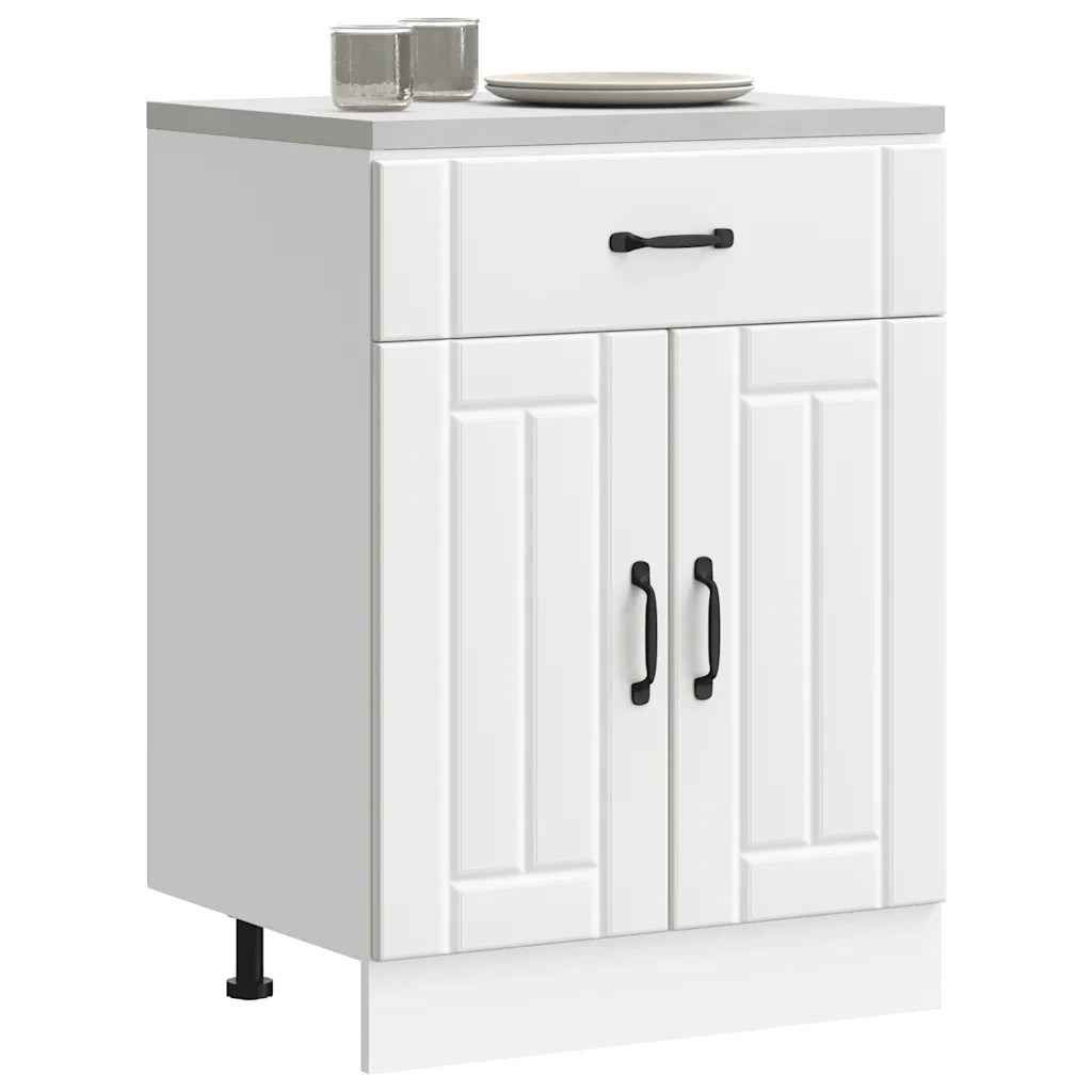 vidaXL Base da Cucina Lucca Bianco in Legno Multistrato