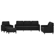 Set di Divani 4 pz con Cuscini Nero in Vellutocod mxl 131037