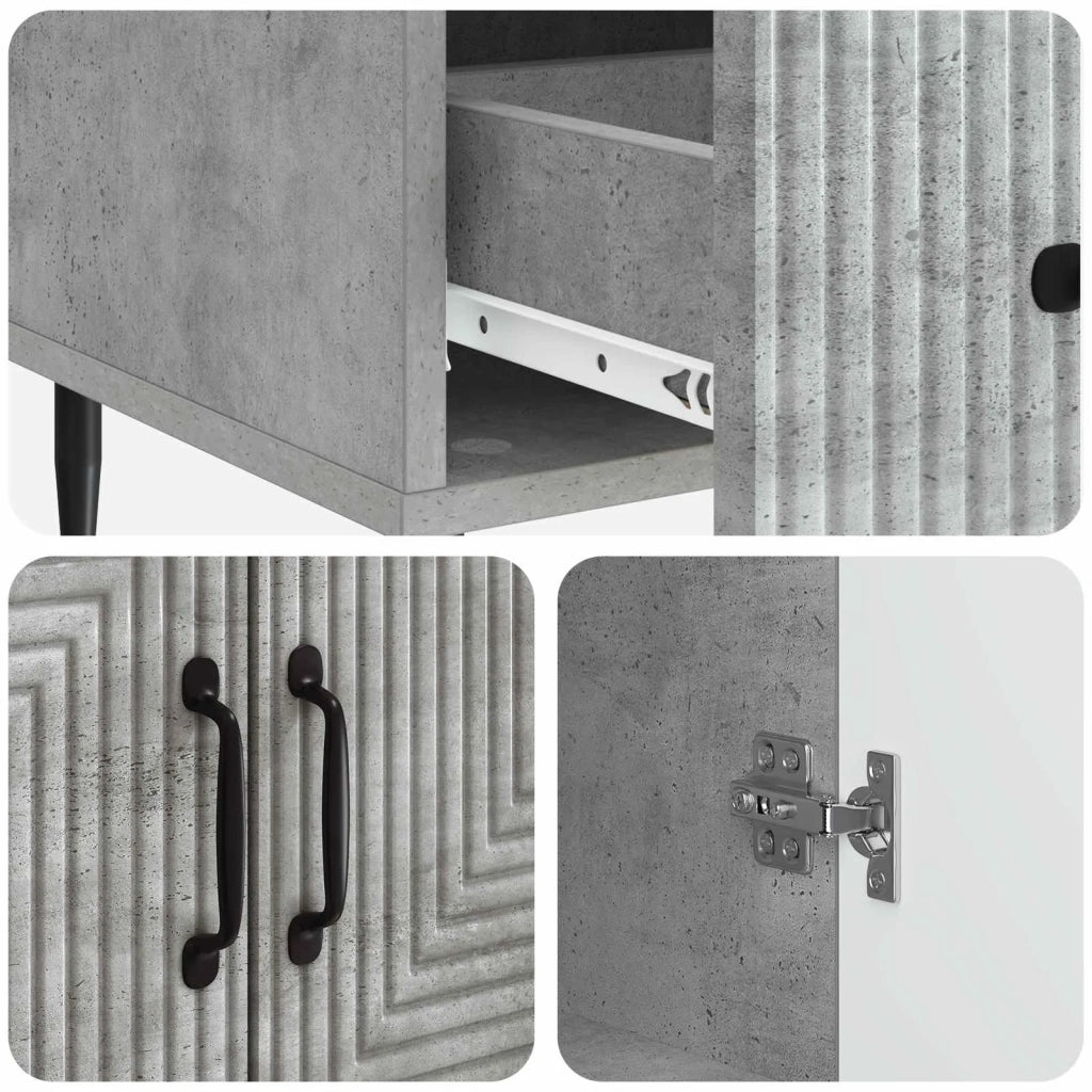 Credenza Grigio Cemento 66 x 34,5 x 95 cm Legno ingegnerizzato