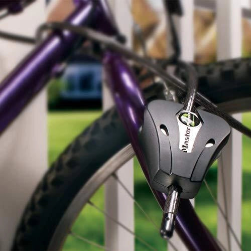 Master Lock 8418EURD Python Cavo Antifurto Regolabile Acciaio Intrecciato 180cm diametro 8mm colore Nero