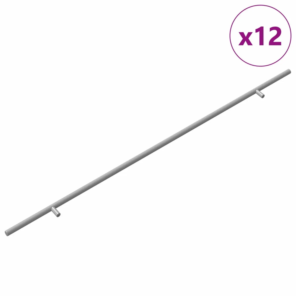 Maniglia per Armadio 12 pz Argento 800 mm Acciaio inossidabile 864740