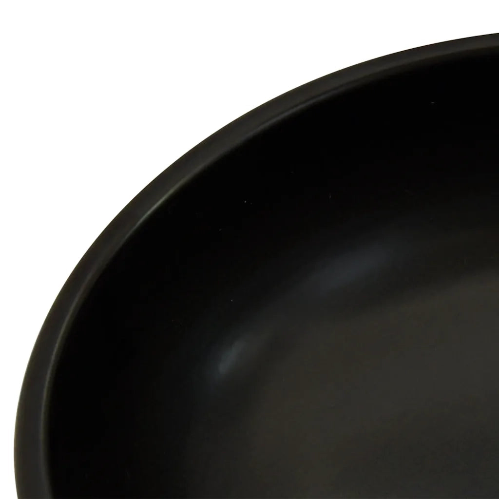 Lavabo da Appoggio Nero e Blu Rotondo ¦µ41x14 cm Ceramica CFW4373369