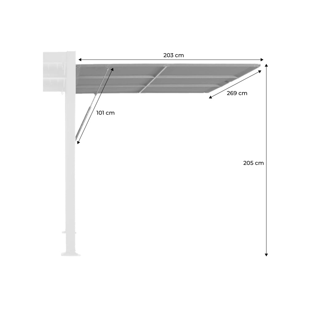 Tenda laterale retrattile in alluminio e textilene per pergola