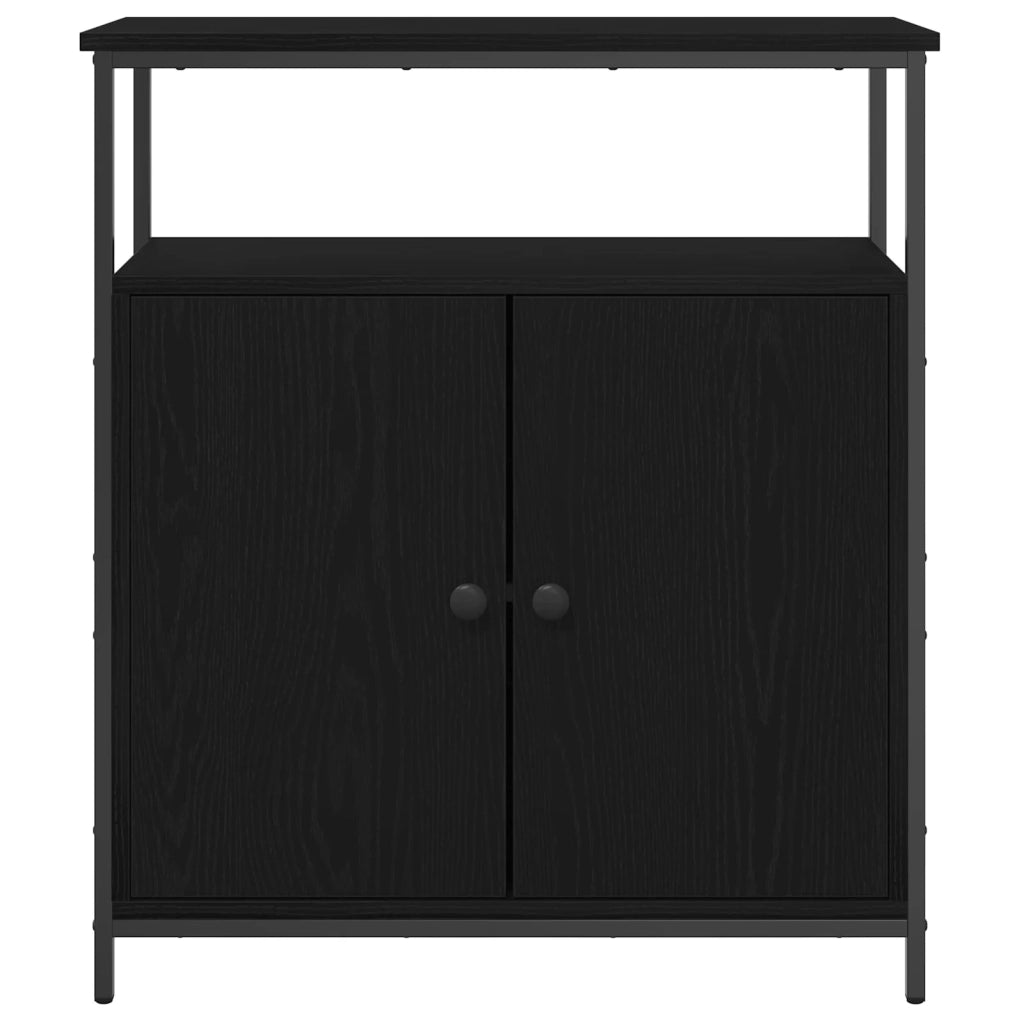 Credenza Rovere Nero 70 x 30 x 80 cm Legno multistrato 862972