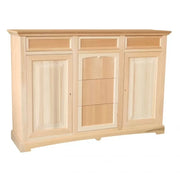 Credenza 2 porte 6 cassetti legno grezzo 170x46x116 - Mobili 2G