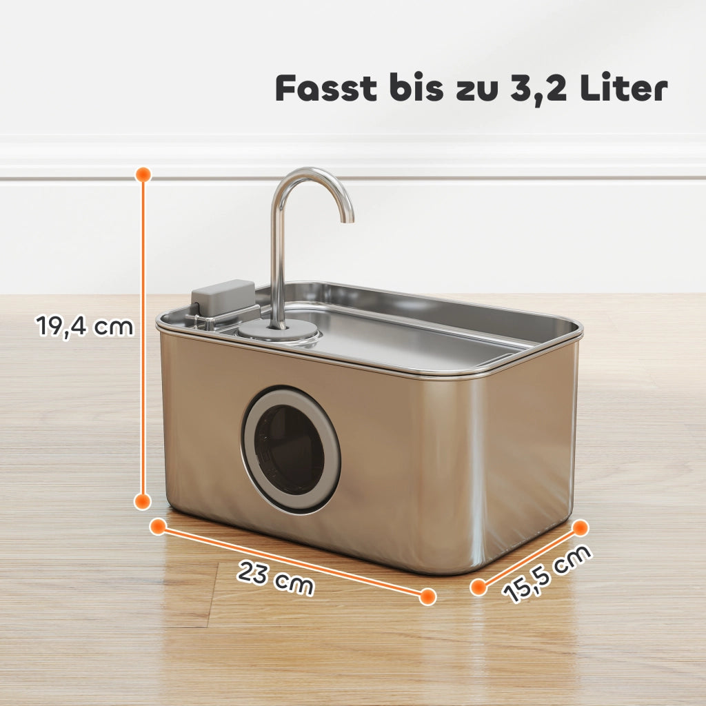 Fontana per Gatti 3,2L ¨C zephmum ¨C Silenziosa con Filtro a Carbone Attivo