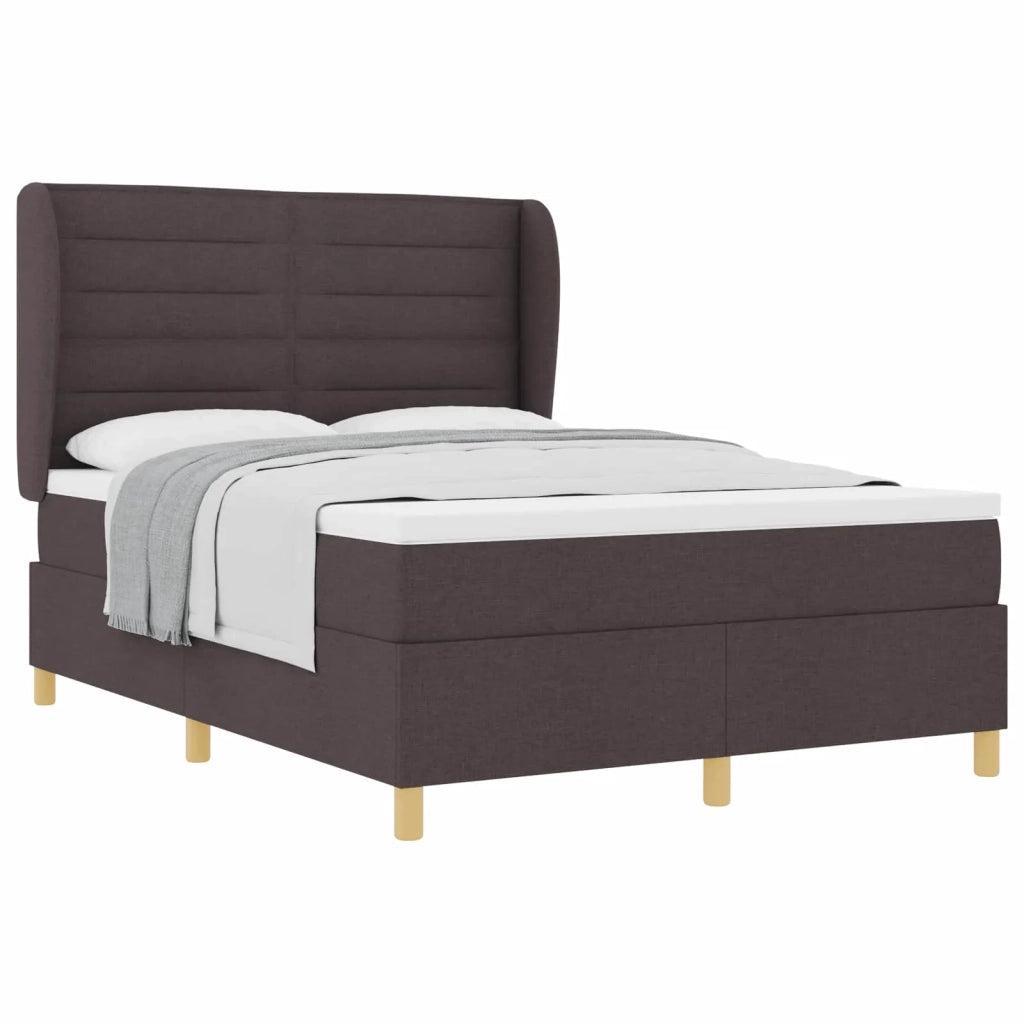 Letto a molle con materasso Marrone Scuro 200 x 160 cm Tessuto 3340700