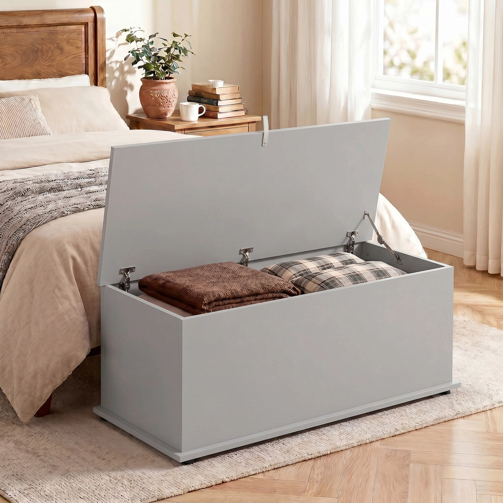 Cassettiera con coperchio ribaltabile ¨C Minimal ¨C Grigio 100x40x40 cm