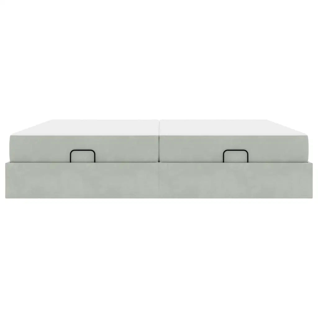 Struttura letto con materasso 2 pcs Grigio chiaro Velluto