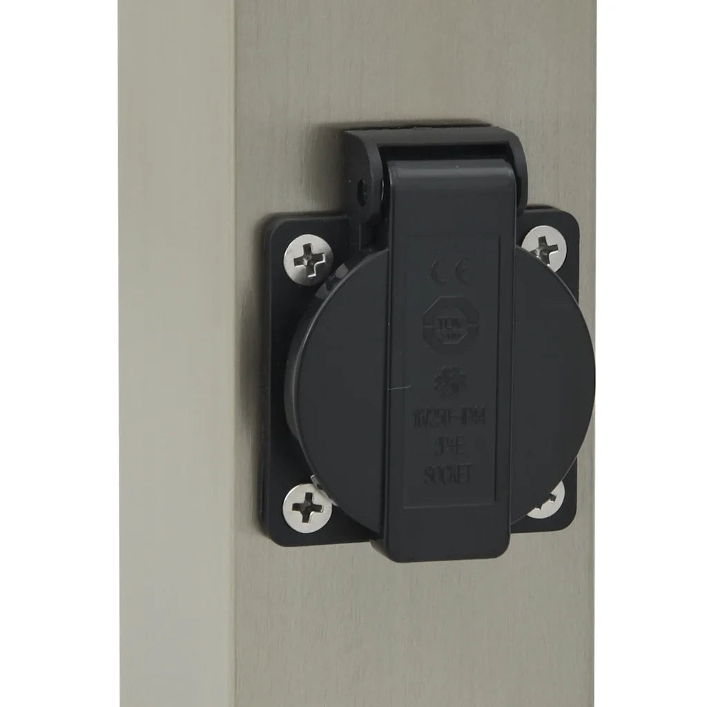 Lampada a paletto con presa elettrica 110 cm Acciaio Inox IP44 4006063