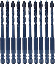 Set di 10 pezzi di punta di punteria a testa esagonale 1/4 pollice con 4 punte di lancia e punta di sparo (apertura 6mm - blu marino)