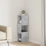 Mobile angolare Grigio cemento 25,5x25x80cm Legno multistrato