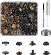Set di viti a pressione da 50 - Viti a pressione bronzo/nero - Viti a pressione metalliche - Attrezzatura - Scatola di conservazione - Viti a pressione a resistenza all'usura in rame - Viti a pressione