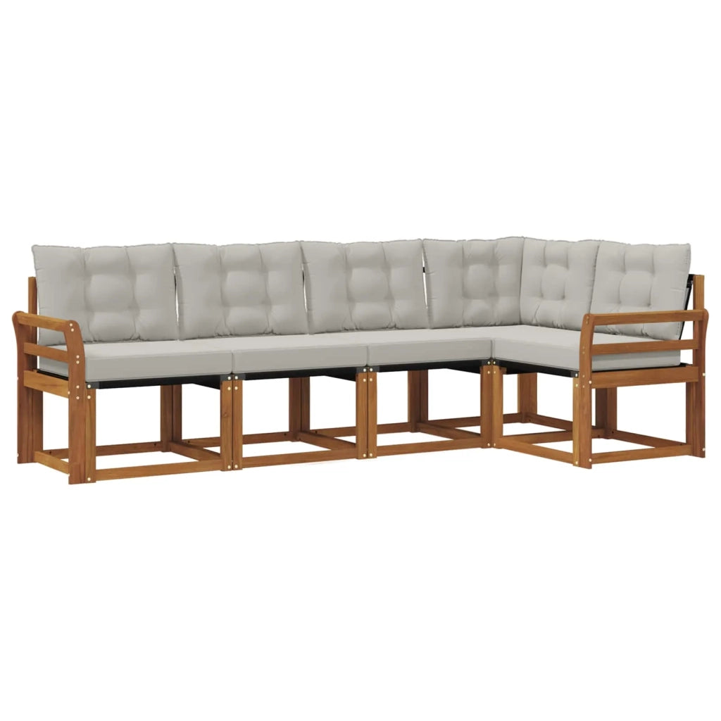 Set di divani da esterno 5 pcs Grigio Naturale e Chiaro 3368666