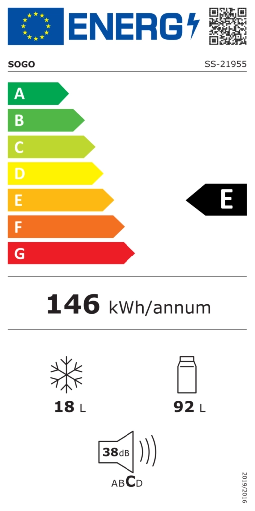Frigorifero compatto con congelatore 110L stile retrò nero, freezer 18L e controllo temperatura per casa e ufficio - Sogo