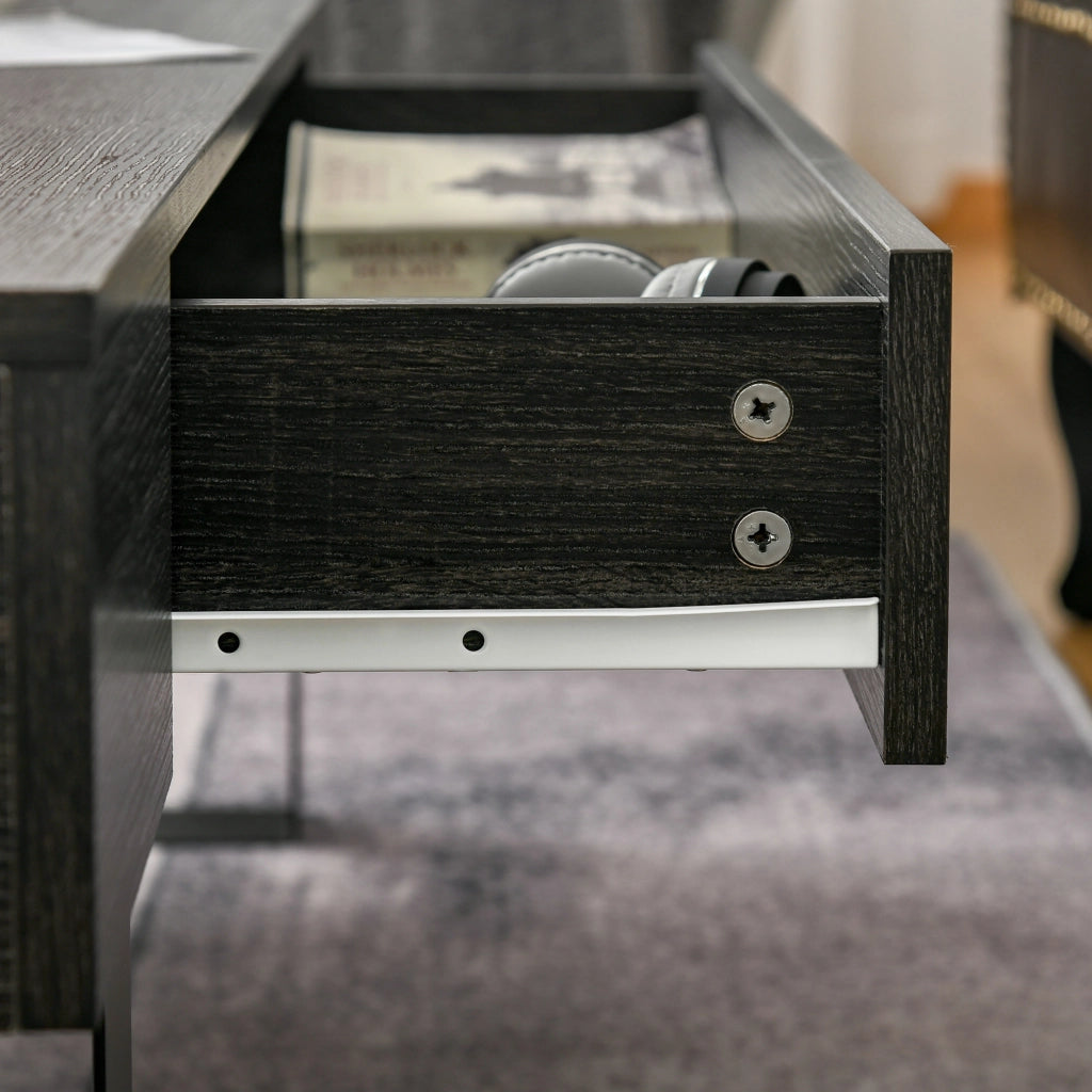 Tavolino da caff¨¨ con cassetto ¨C zephmum ¨C Grigio scuro 110x60x40 cm
