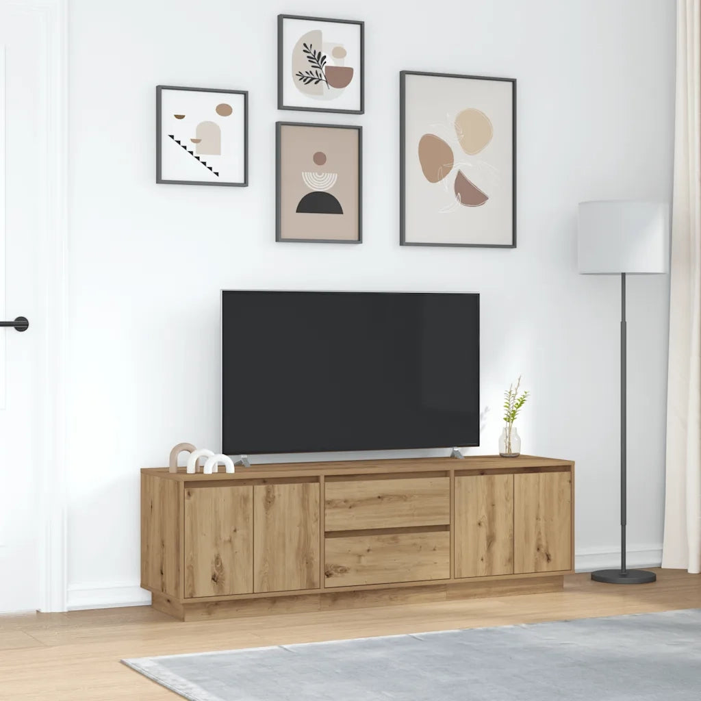 Mobile Porta TV con Luci LED Rovere Artigianale 160,5x41x50 cm 3328434