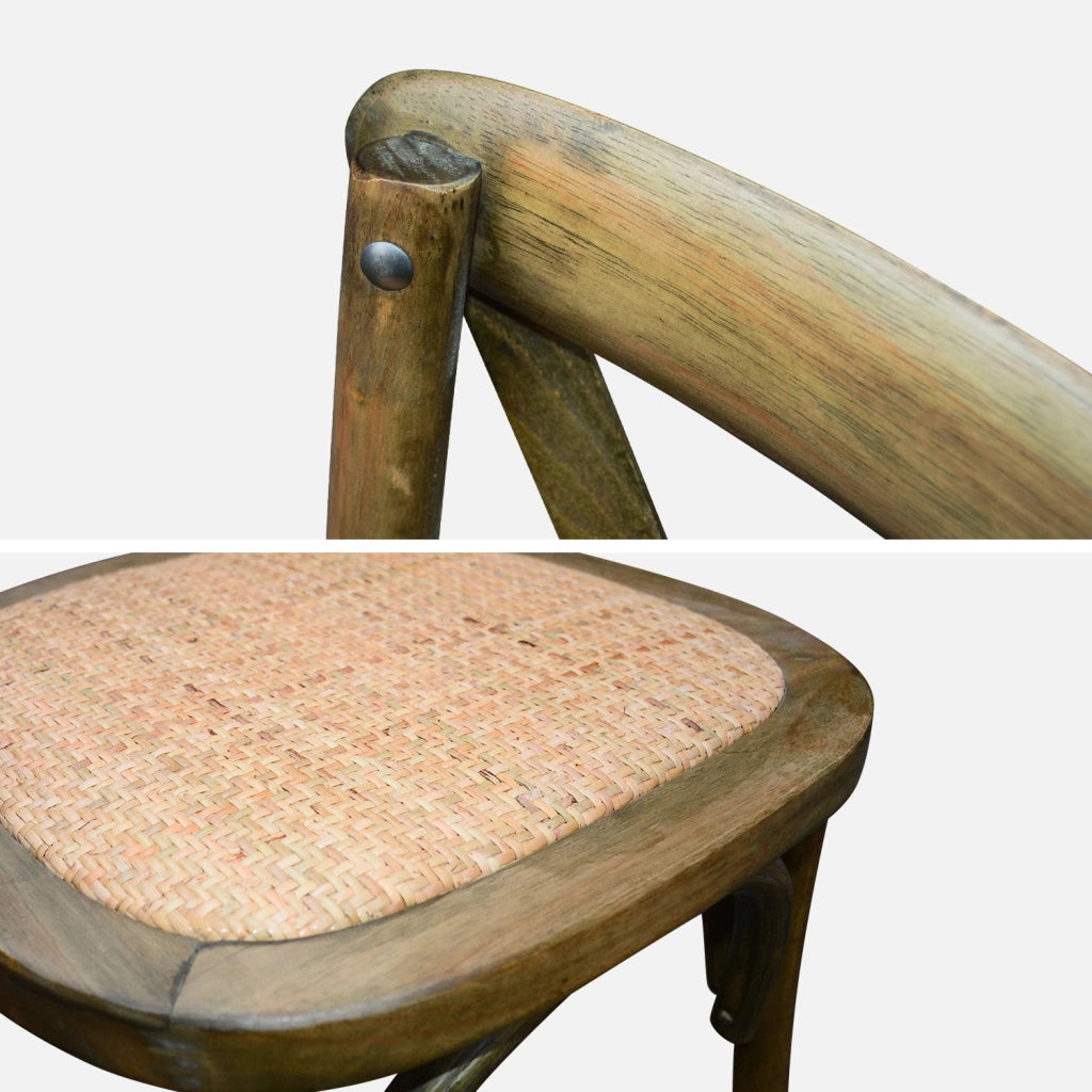 Set 4 sedie da bistrot vintage in legno, marrone
