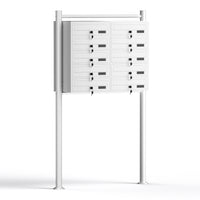 Cassetta postale condominiale autoportante 10 posti, bianco, 2 moduli 945 x 270 x 1500 mm