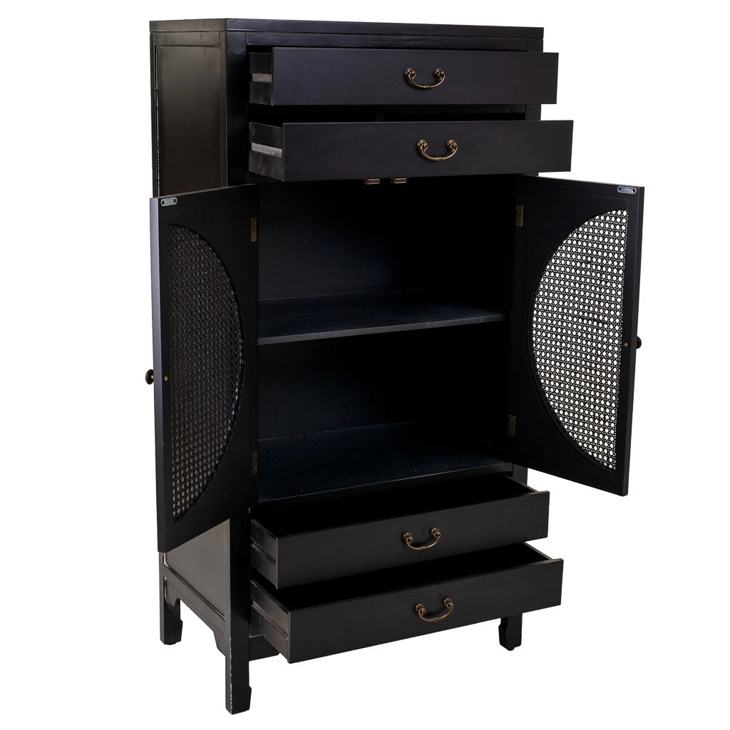 Armadio in legno nero 70x40x135h