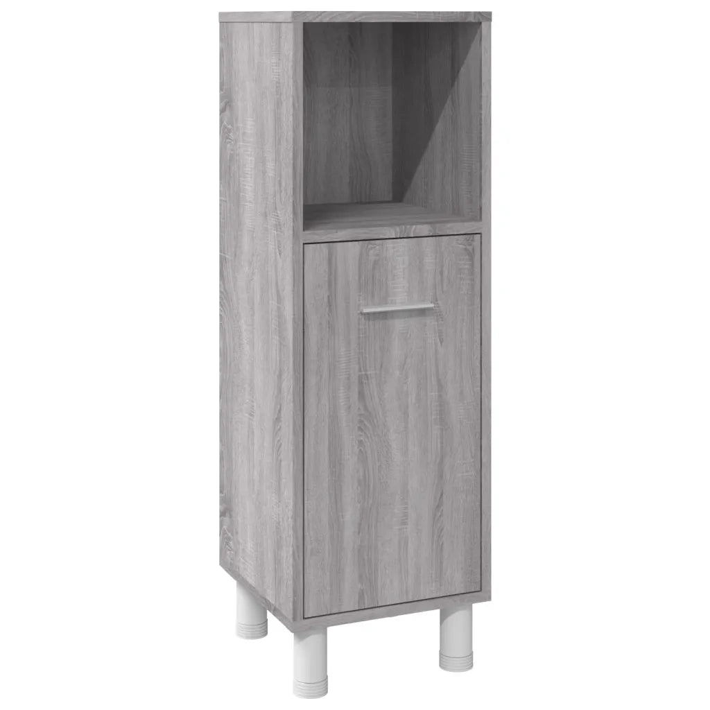 Set Mobili da Bagno 3 pz Grigio Sonoma in Legno Multistrato 3187610