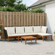 6 pcs Legno massiccio di acacia e corda Naturale 3407709