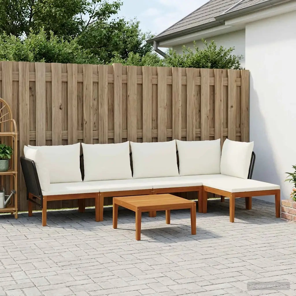 6 pcs Legno massiccio di acacia e corda Naturale 3407709