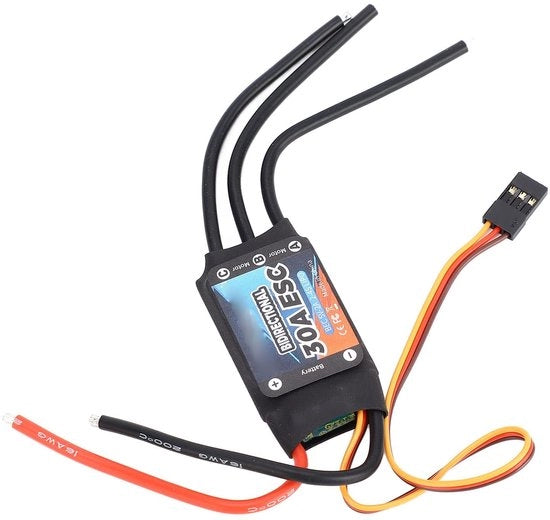 Regolatore di Velocità senza Batterie 30A - Plug and Play - Bidirezionale - Risposta Rapida - Leggero - Adatto per Barche RC - Regolatore di Velocità