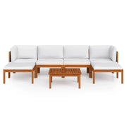 Set di mobili da giardino mobili da esterno 7 pezzi con cuscini crema legno massello di acacia 02_0017170
