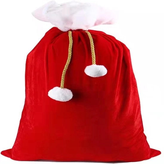 Borsa di velluto grande con chiusura a cordino, decorazione natalizia (70 cm x 100 cm)