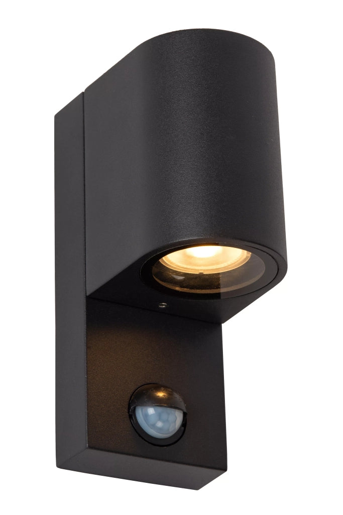 Applique esterna nera con sensore GU10 7W ZARO Lucide