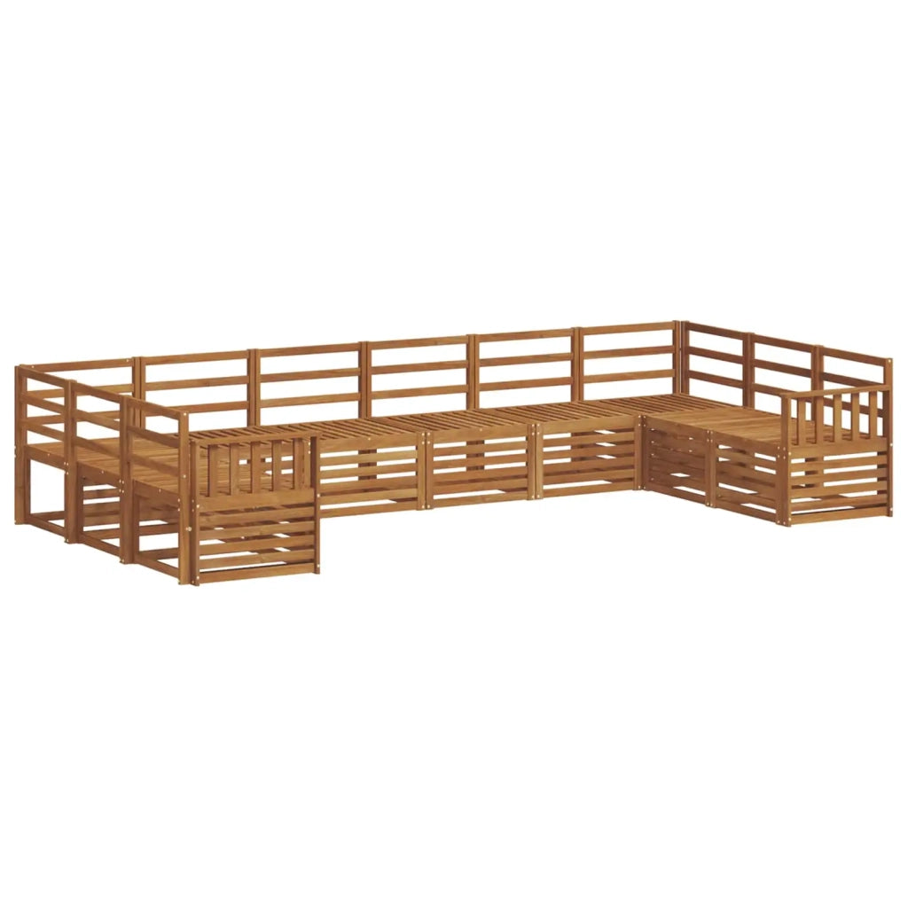 Set divani 10 pcs Naturale Legno di Acacia Massello 3375549