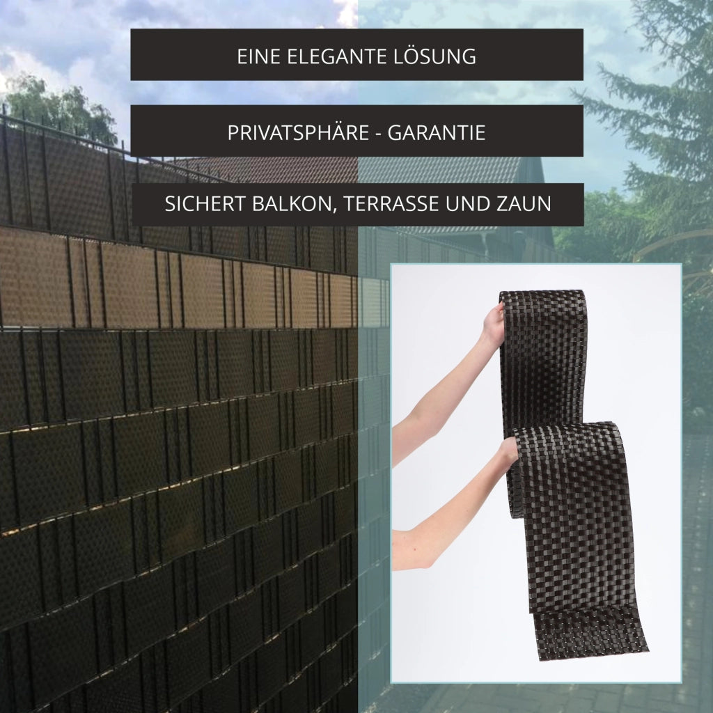 Nastro per recinzioni nero KADAX per pannelli di recinzione 19 cm 2,55 m Copertura per recinzione