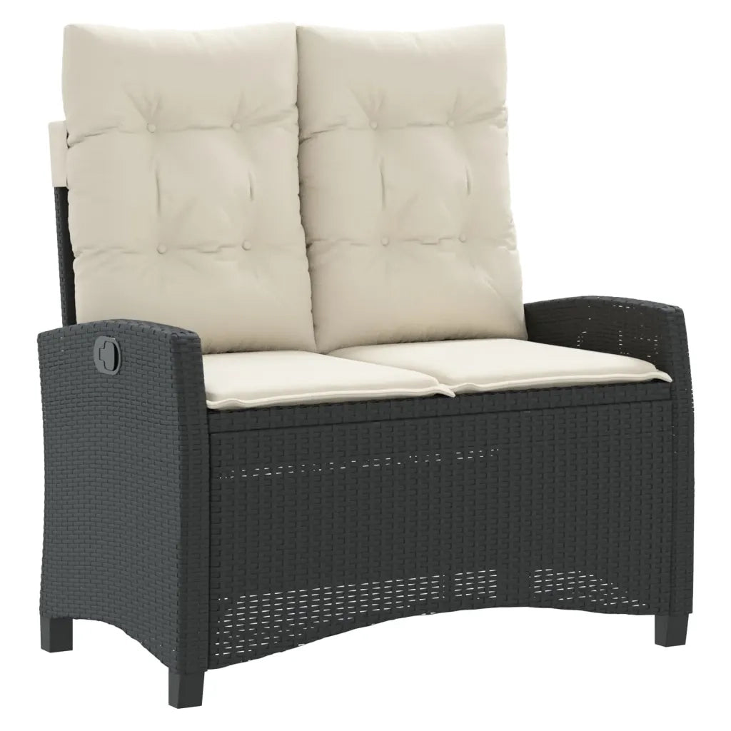 Set da Pranzo da Giardino 4 pz con Cuscini Nero in Polyrattan 3277383